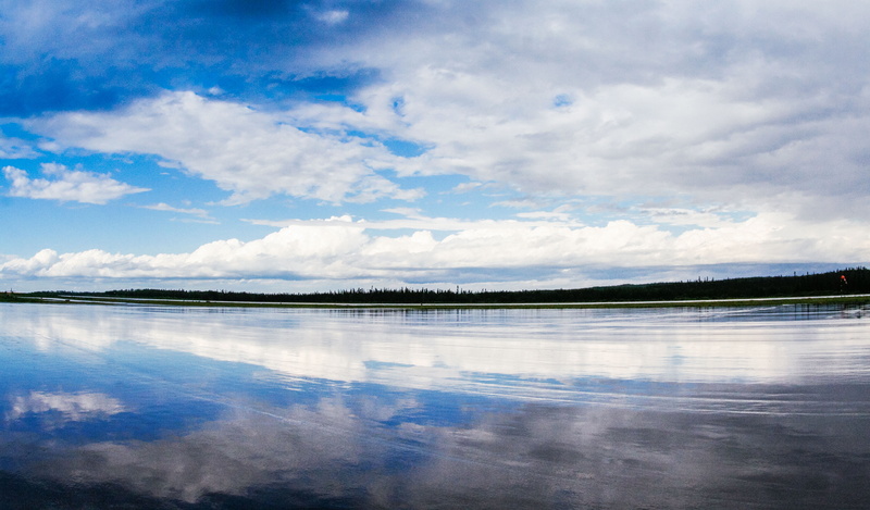 tranquil scene, outdoors, canada, 5K, runway, day, scenics - nature, nature, clouds, non-urban scene, blue, lagoon, environment, horizon, reflection, beauty in nature