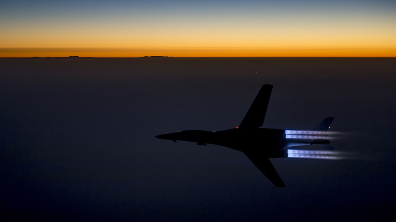 silhouette, nature, commercial airplane, travel, aerospace industry, travel destinations, 1080P, dusk, rockwell b 1 lancer bomber military aircraft sunset