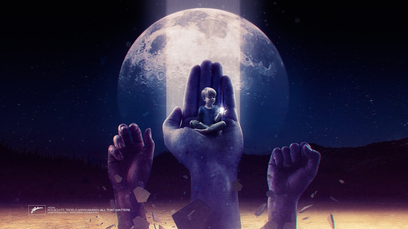 Moon, Axtone, 2K, digital art, album covers, hands, children