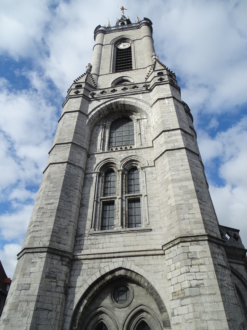 building, cloud - sky, nature, 5K, belgium, city, location, belfry, tournai, day, low angle view, arch, spirituality, tower, no people, religion, built structure
