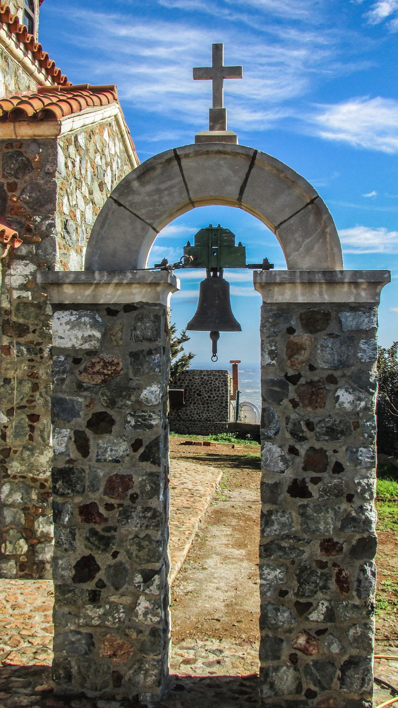 tower, built structure, bell tower - tower, no people, outdoors, Stavrovouni, stone wall, belfry, architecture, Cyprus, day, oratory, the past, spirituality