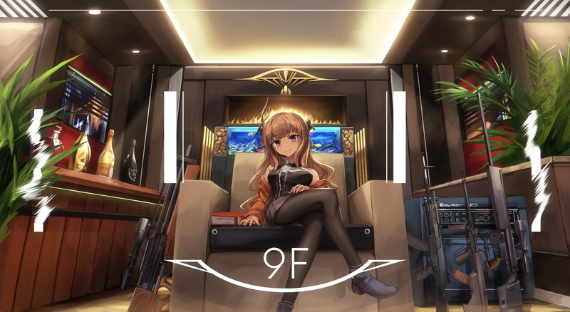 brown, original, pantyhose, drink, eyes, konachan, 1080P, long, skirt, weapon, purple, fish, book, hair, animal, com, gun, 248246, eruthika