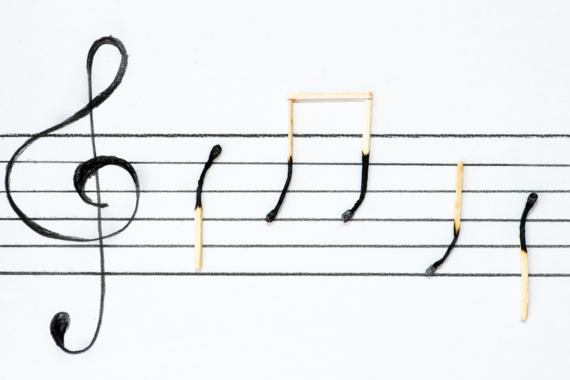 notes, treble clef, stave, 4K, signs, matches