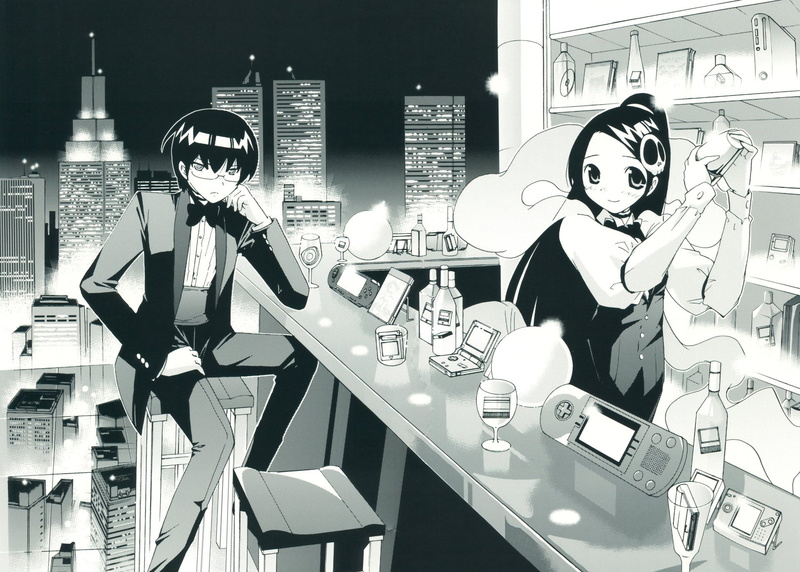 Elucia de Lute Ima, The World God Only Knows, digital composite, technology, office, architecture, Keima Katsuragi, transparent, city, built structure