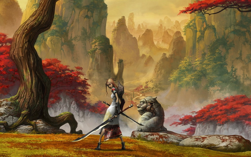 1080P, video, abstract, Video Games, swords, hd, art, d, fantasy, artwork, 3D, samurai, games, women