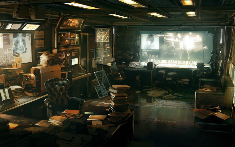 Video Games, art, d, 2K, w, futuristic, interior, 3D view, video, hd, books, deus, x, artwork, view, xray, revolution, games, human, ex