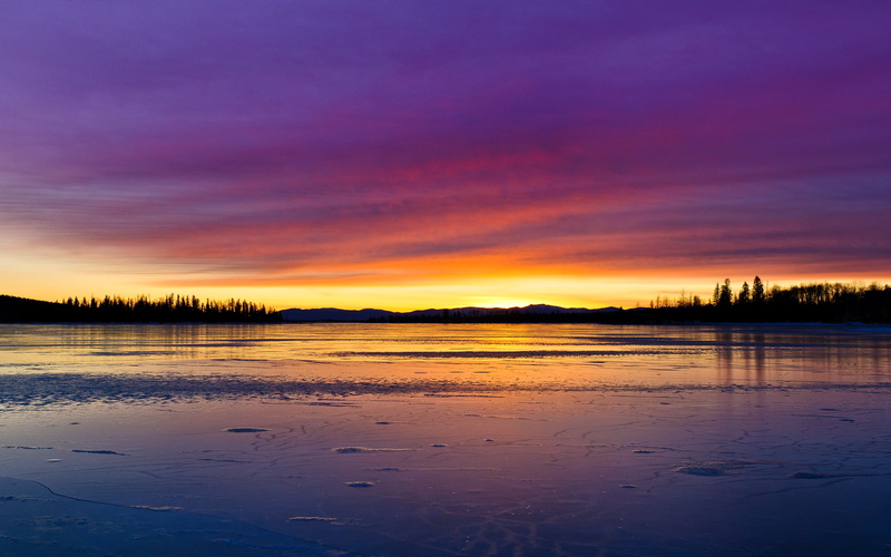 yellow, sky, greenlake, photography, lake, canada, sunset, canmore, green, landscape, purple, britishcolumbia, albertacanada, nikond300s, nature, nikonaf‑snikkor14‑24mmf/2.8ged