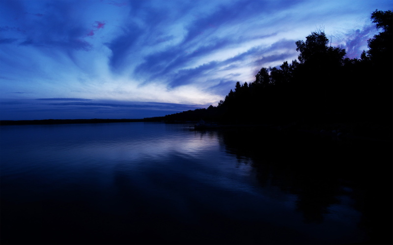 nature, sky, 2K, reflections, seascape, sunset, water, lakes, photography, blue, silhouette, darkblue, minnesota, sugarlake