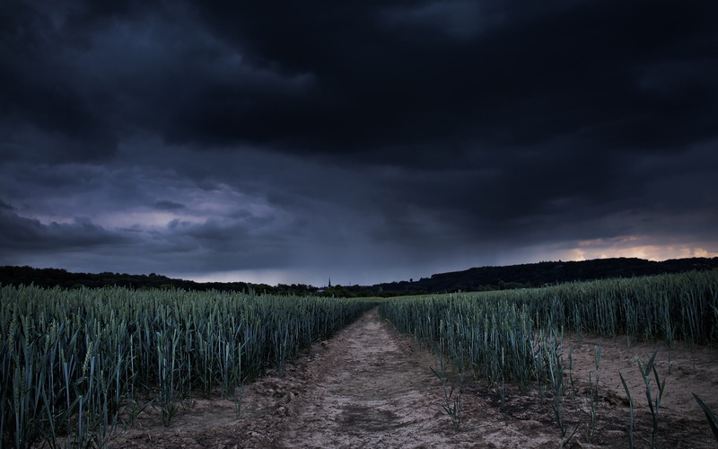 germany, field, landscape, photography, clouds, darkblue, canon, ruhrvalley, sky, farms, canoneos50d, corn, fields, 2K, storm