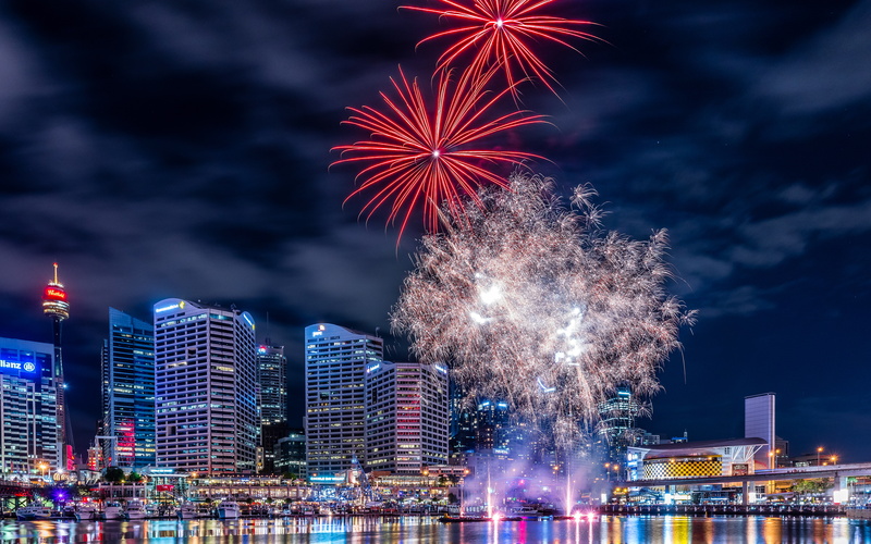 water, long exposure, harbour, harbors, no people, skyscraper, darkblue, event, sky, arts culture and entertainment, darling, cityscape, citylights, building exterior