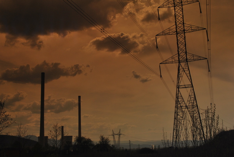 power plant, 4K, cable, power lines, the birthplace, cloud - sky, outdoors, power line, orange color, fuel and power generation, sunset, connection, electricity