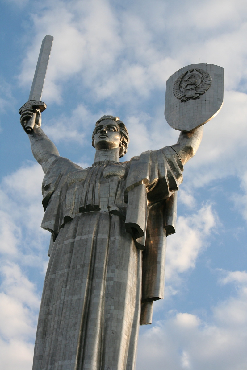 statue, mother motherland, architecture, low angle view, religion, nature, spirituality, the past, representation, male likeness, sky, day, human representation