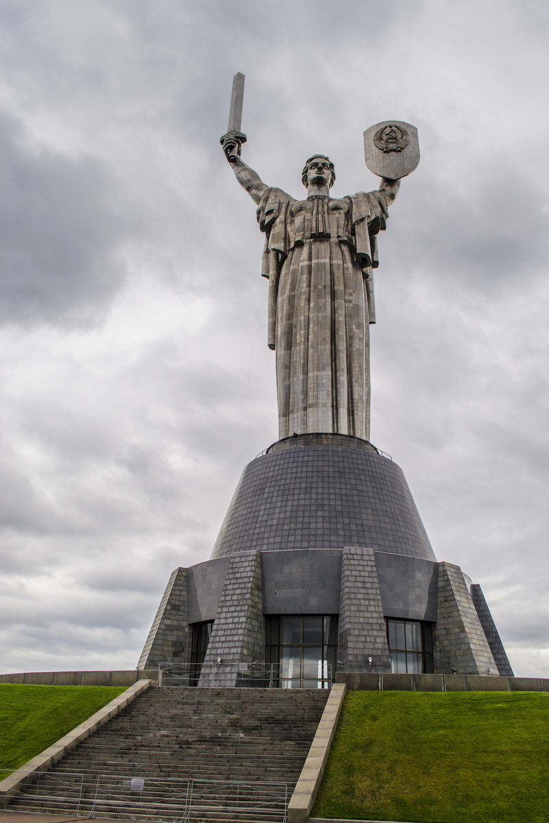 4K, spirituality, sword, mother motherland, kiev, cloud - sky, building exterior, sculpture, height, nature, no people, metal, built structure, male likeness