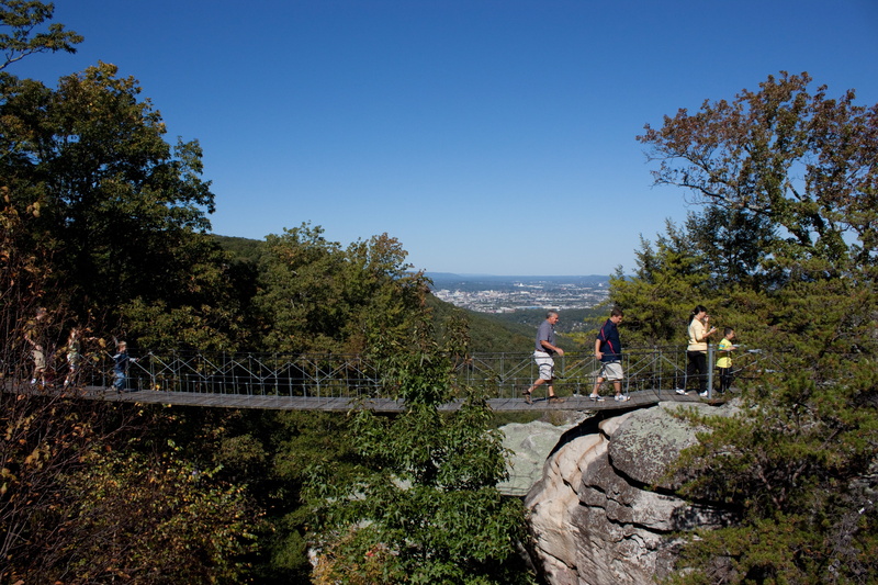 scenics - nature, outdoors, sky, scenery, wild, men, landscape, suspended, architecture, outdoor, environment, blue, bridge, chattanooga, natural, footbridge