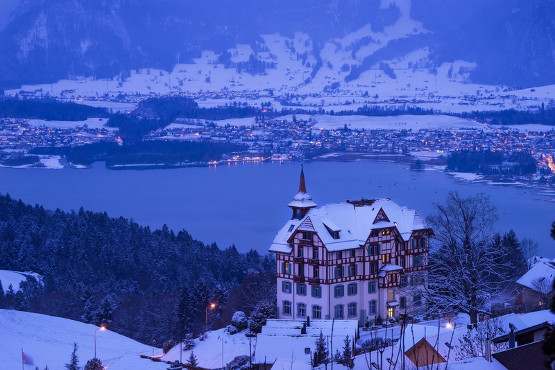 1080P, building, plant, snow, nature, water, outdoors, no people, built structure, building exterior, dusk, winter, tree, illuminated, sky, night, city