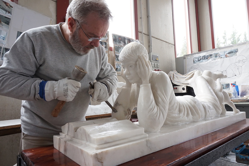 two people, figure, creativity, skill, working, occupation, senior adult, workshop, men, day, culture, sculptor, males, sculpture, indoors, adult, 2K