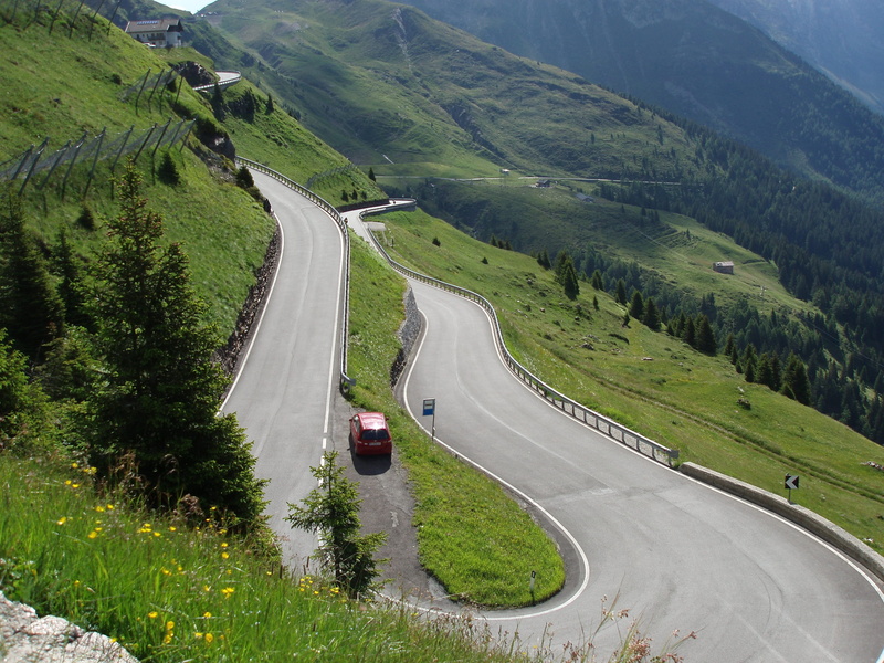beauty in nature, scenics, scenics - nature, 2K, jaufenpass, mountain, asphalt, non-urban scene, View, rural Scene, outdoors, road, no people, curve, plant