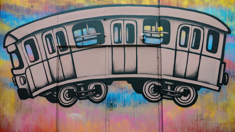 no people, creativity, colourful, sign, outdoors, curved, close-up, train car, day, graffiti, urban, train, design, street art, drawing, art and craft