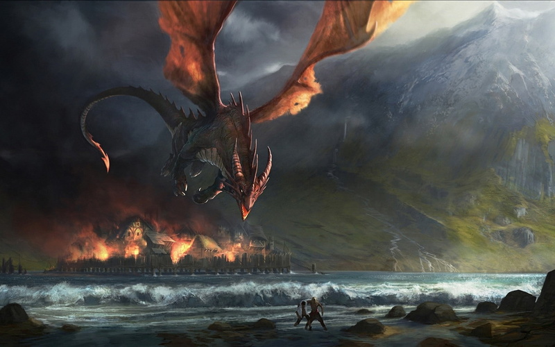 720P, baggins, hd, abstract, dragons, art, artwork, bilbo, fantasy, x