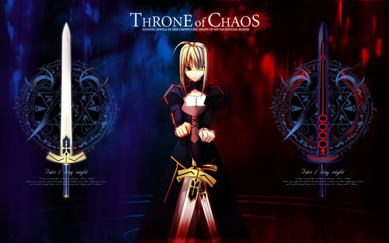 1080P, Saber (Fate Series), Fate Series, Saber Alter, Fate/Stay Night, digital, chaos, throne