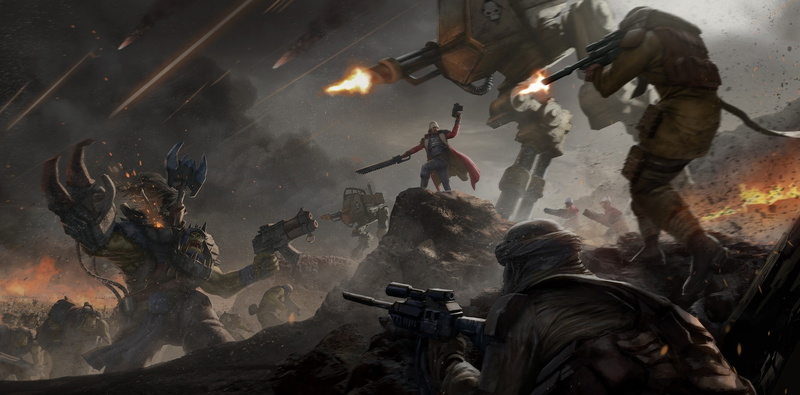 Warhammer 40, 1080P, artwork, fantasy art, 000, battle