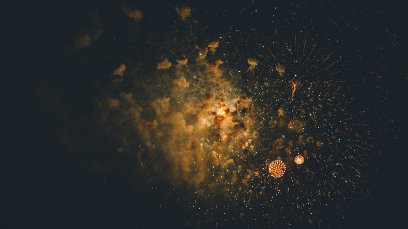 fireworks, nature, 5K