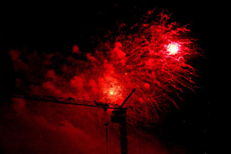 low angle view, sparks, exploding, firework - man made object, event, no people, heat - temperature, 4K, sky, night, nature, firework display, celebration