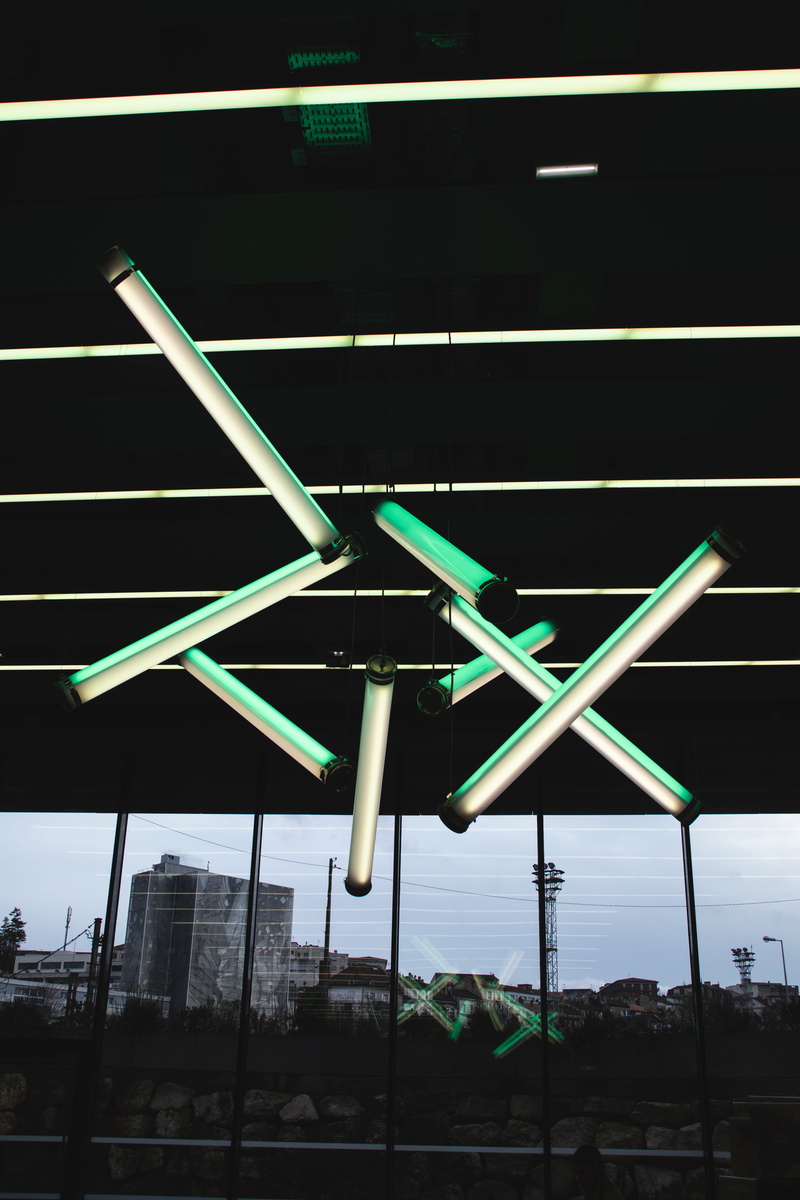 minimalism, built structure, blue light, technology, focus, art, architecture, road, building exterior, city, france, city scape, sign, electricity, no people