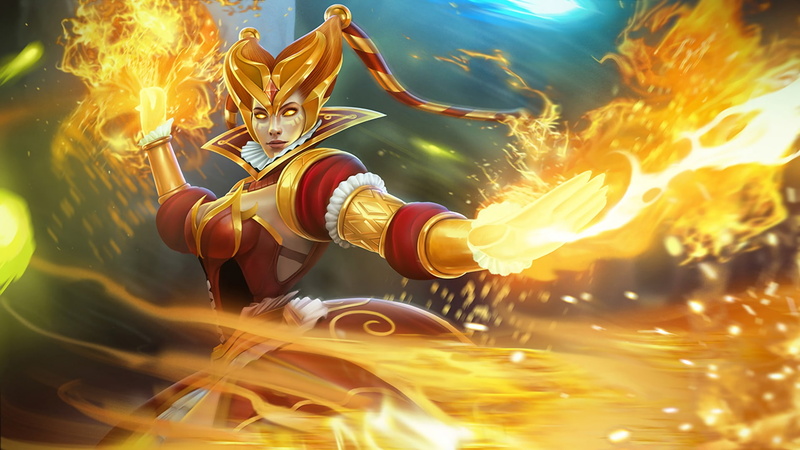  dota, pc, tablet, mobile, harlequin, 1080P, fire, slayer, hd, lina, skin