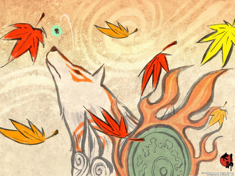 painted image, Fall, animal themes, painted, insect, nature, animal wildlife, Clover, orange color, multi colored, Wolf, Japan, no people, vertebrate, representation
