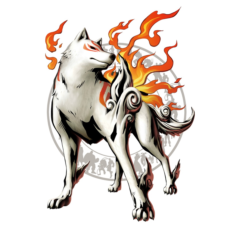 flame, 4K, god, silhouettes, wolf, Amaterasu, Marvel vs. Capcom 3: Fate of Two Worlds, deity, fire, guest character