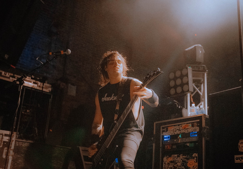 popular music concert, nightlife, rock concert, bass guitar, playing, casual clothing, skill, performance, guitar, night, musician, man, musical instrument