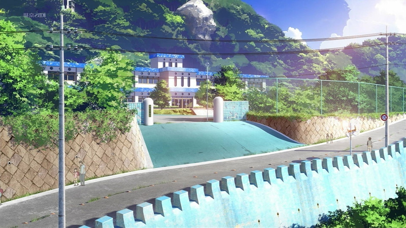 1080P, luxury, railing, built structure, fence, no people, nagi no asukara, outdoors, day, architecture, staircase, water, building exterior, house, concrete