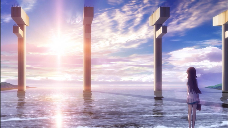 sea, 1080P, Manaka Mukaido, bridge, sun, Nagi No Asukara, sand