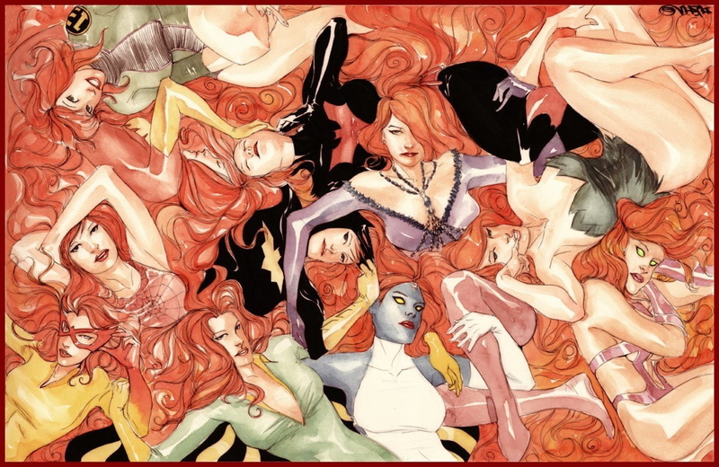 Batgirl, 720P, Spider-Girl, Comics, Poison Ivy, Collage, Mystique (Marvel Comics)