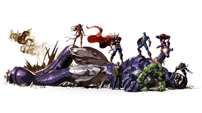 Captain America, spider man, thor, Sentinel, hulk, The Avengers, wolverine, 1080P, Marvel Comics