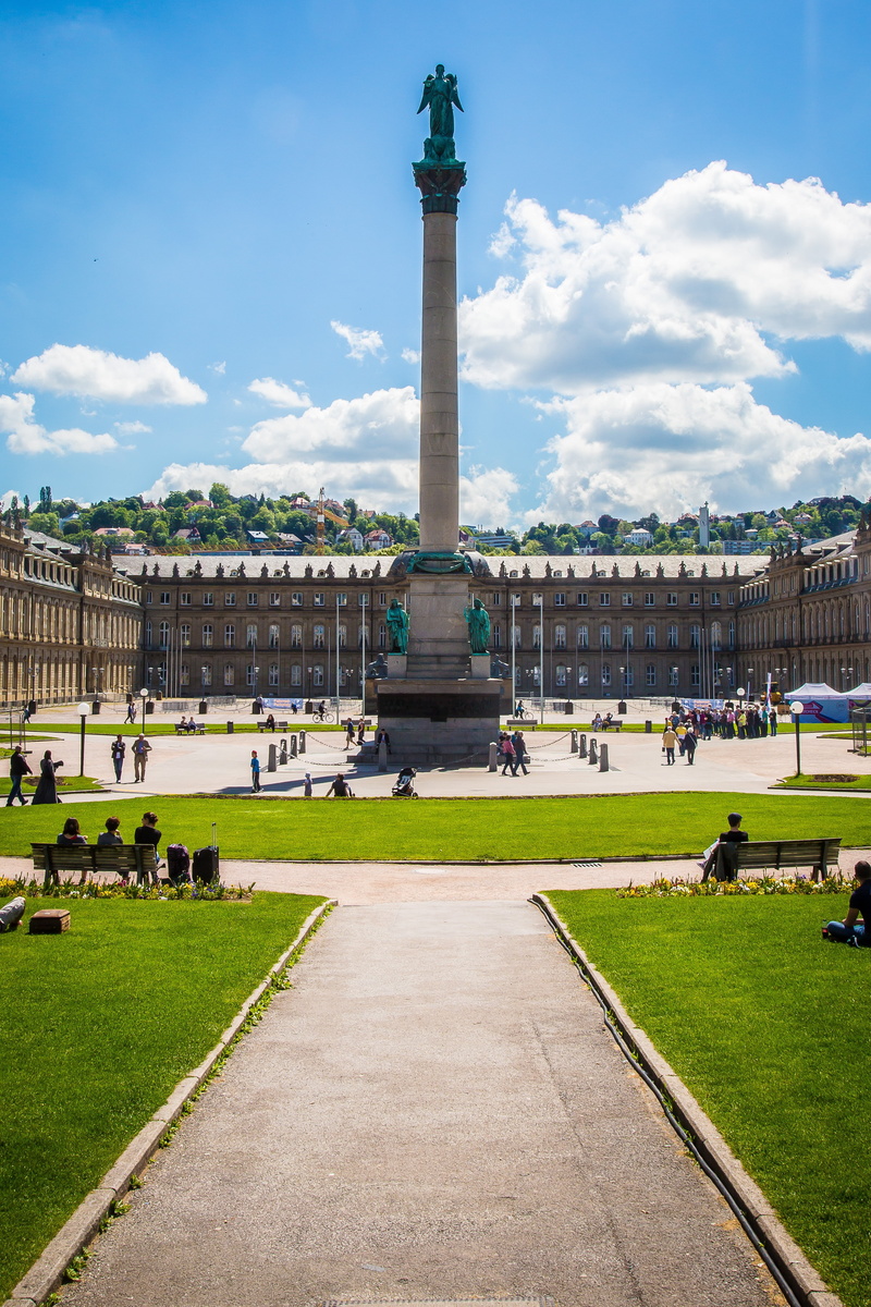 nature, travel destinations, travel, large group of people, sky, architectural column, grass, stuttgart, outdoors, schlossplatzfest, women, day, incidental people