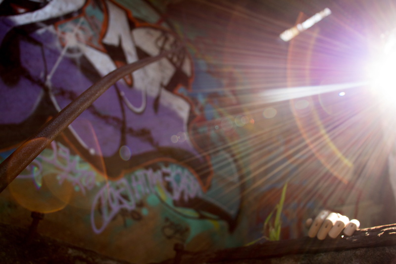 light, creativity, sunspot, built structure, ruin, australia, graffiti, close-up, no people, gooseberry hill, purple, communication, multi colored, outdoors