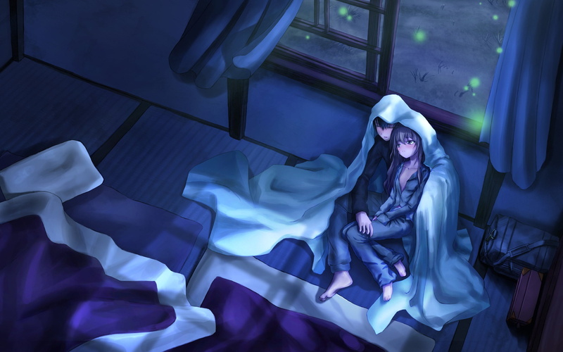 females, clothing, anime, male, fashion, long hair, blue, backgrounds, hair, textile, dark, dress, female, adult, floor, real people, women, lifestyles