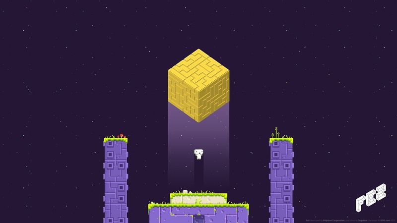 star, yellow, night, illuminated, space, star - space, nature, blue, digital composite, 1080P, sky, text, purple, star field, communication, fez video games polytron