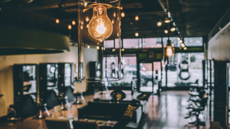 chair, food and drink, photo, ceiling, mirror, room, focus on foreground, small business, restaurant, cafe, bar - drink establishment, empty, closeup, lights