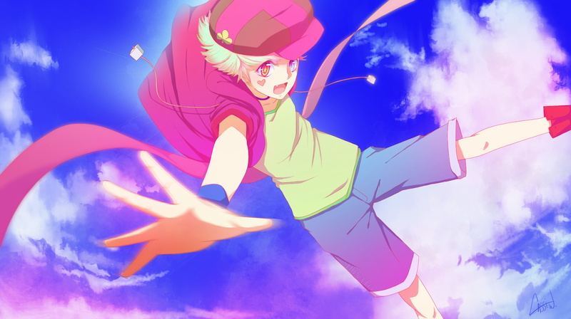 Sky, Collar, Tet (No Game No Life), Cloud, Anime, Grey Hair, Shorts, 1080P, Hat, No Game No Life