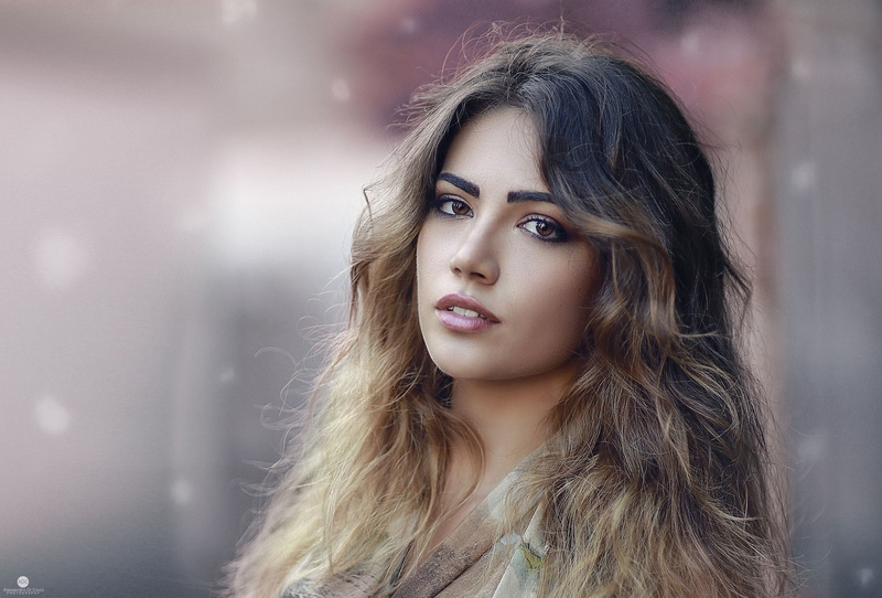 Alessandro Di Cicco, portrait, women, lipstick, Sweet Ary, Ombre Hair, long hair, 1080P, make up