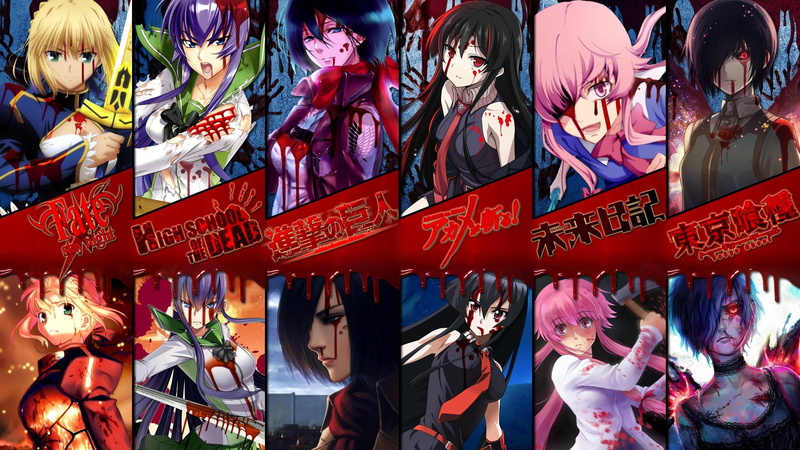 Yuno Gasai, Highschool Of The Dead, Touka Kirishima, character, Akame ga Kill!, 1080P, Mikasa Ackerman, Attack on Titan, Fate/Stay Night, Shingeki No Kyojin