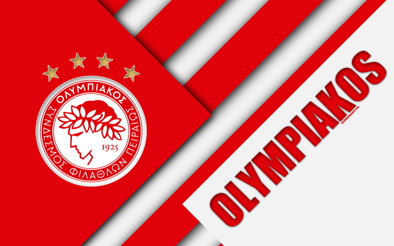 Logo, 4K, Emblem, Soccer, Olympiacos F.C.