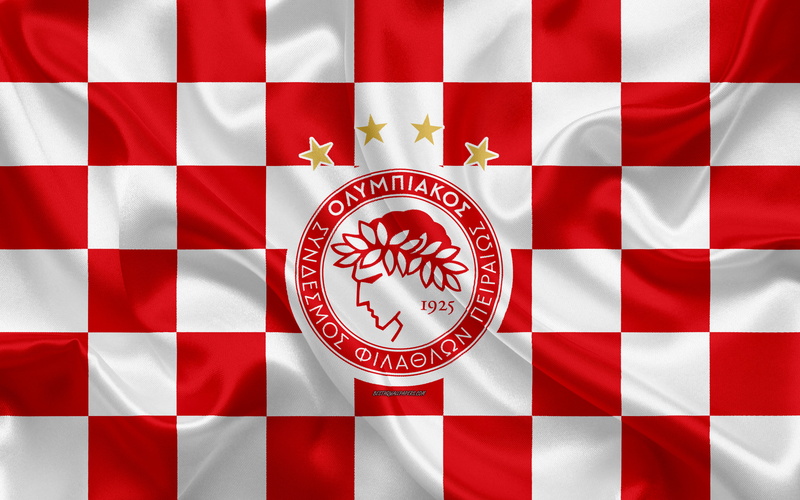 4K, Logo, Olympiacos F.C., Soccer, Emblem