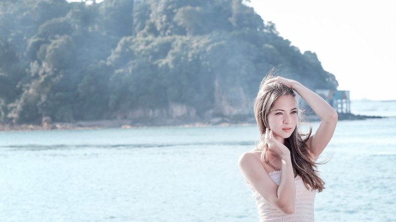 fashion, young adult, women on beach, model, nature, long hair, focus on foreground, young women, brunette, beauty, beauty in nature, outdoors, Hayqal Samsuri