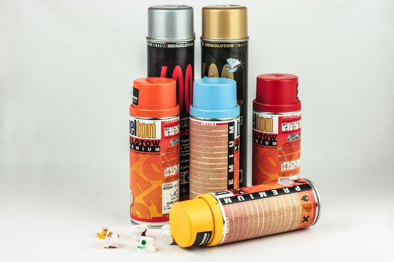 still life, variation, lid, molotov, Graffiti, no people, paint, indoors, tube, hobby, creativity, orange color, street art, box, red, spool, container