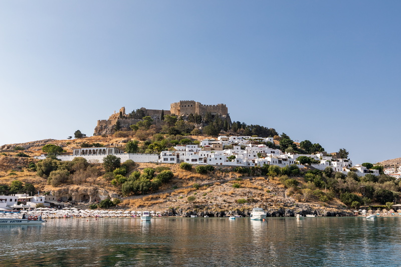 city, tourism, no people, day, building, townscape, seascape, residential district, holiday, tree, greece, sky, building exterior, rhodes, nature, sea