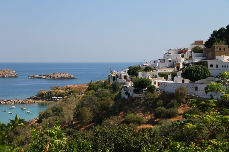 old, water, plant, lindos, horizon over water, nature, landscape, houses, residential district, no people, places of interest, tourism, rhodes, port, mediterranean